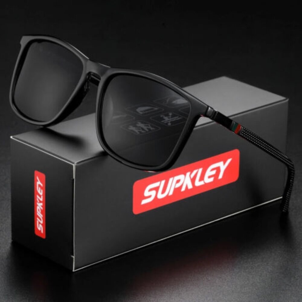 SUPKLEY Sports Sunglasses for Men Polarized Comfortable Wear Square Sun Glasses